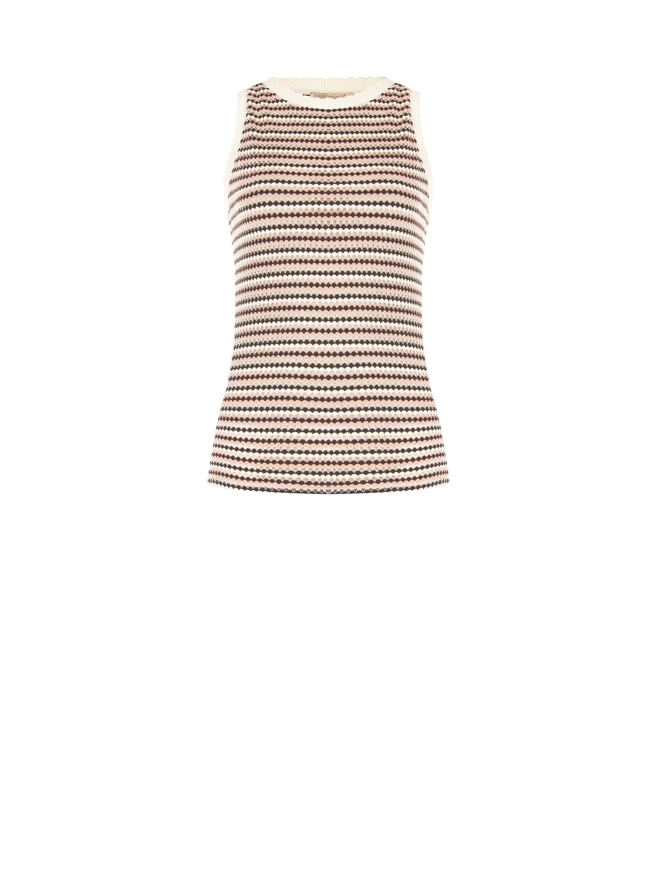 Top in maglia a righe color cioccolato - Image 6