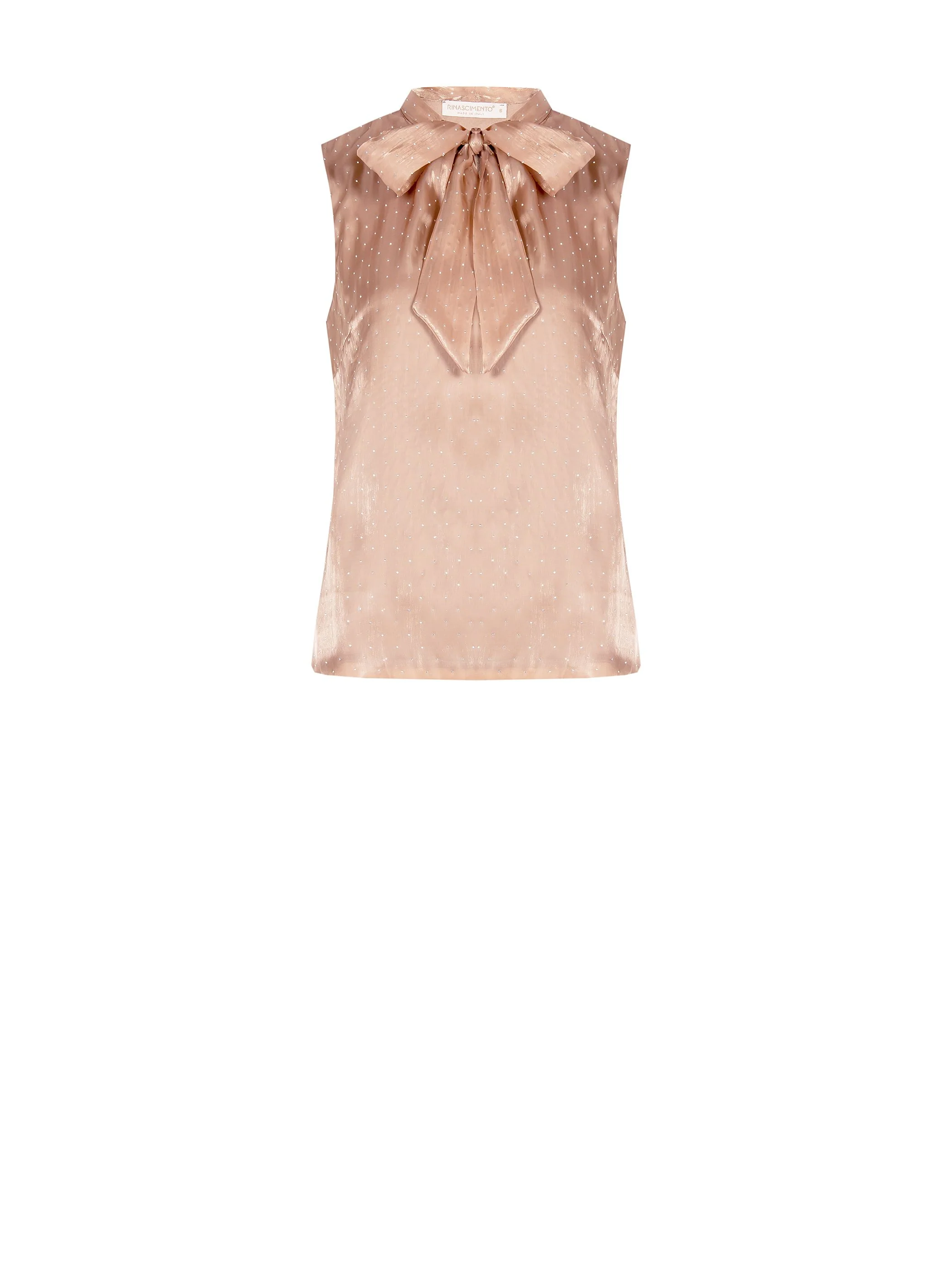 Top marrone bronzo con fiocco e punti luce - Image 6