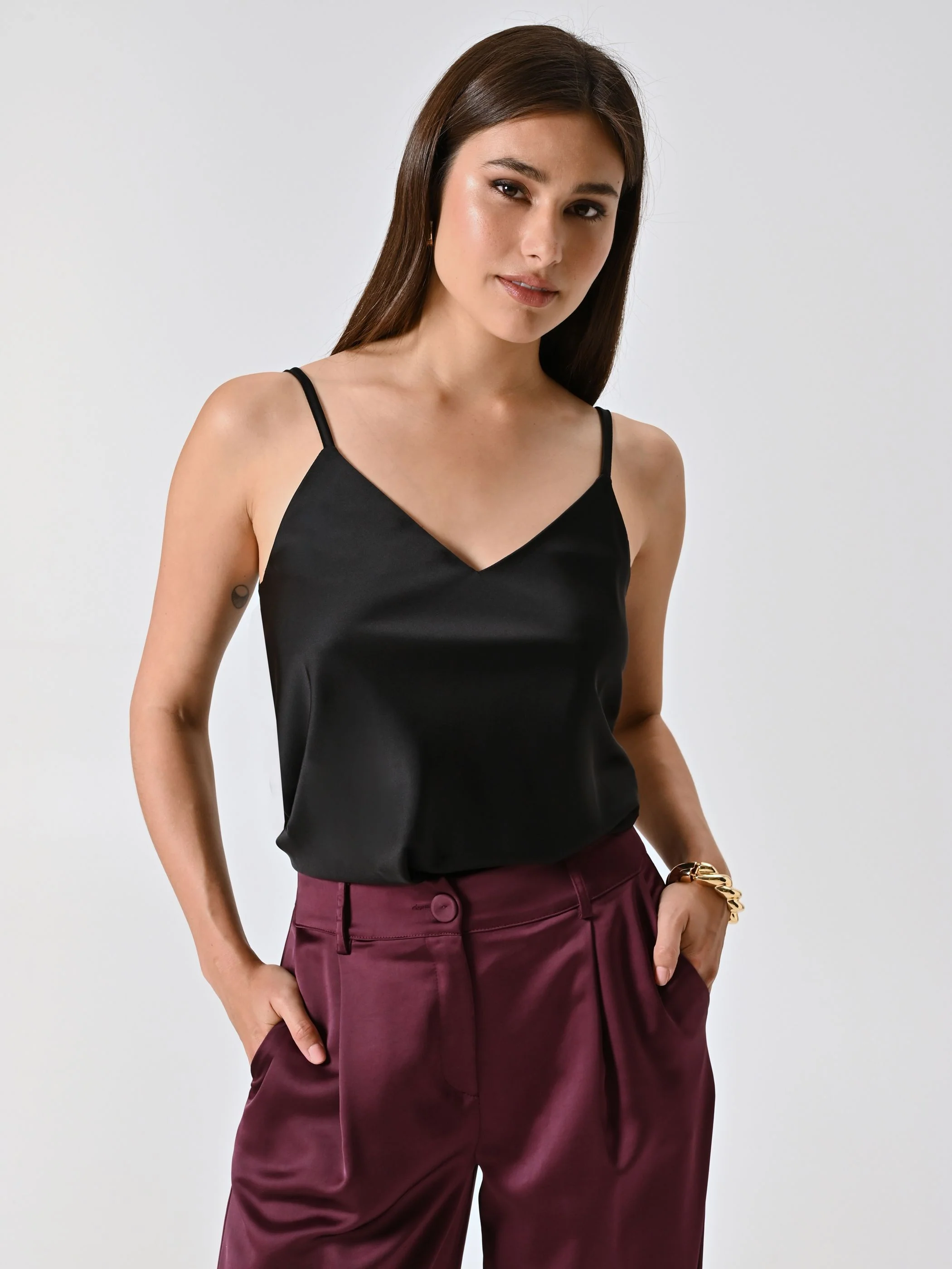 Top Nero Spalline Sottili - Image 4