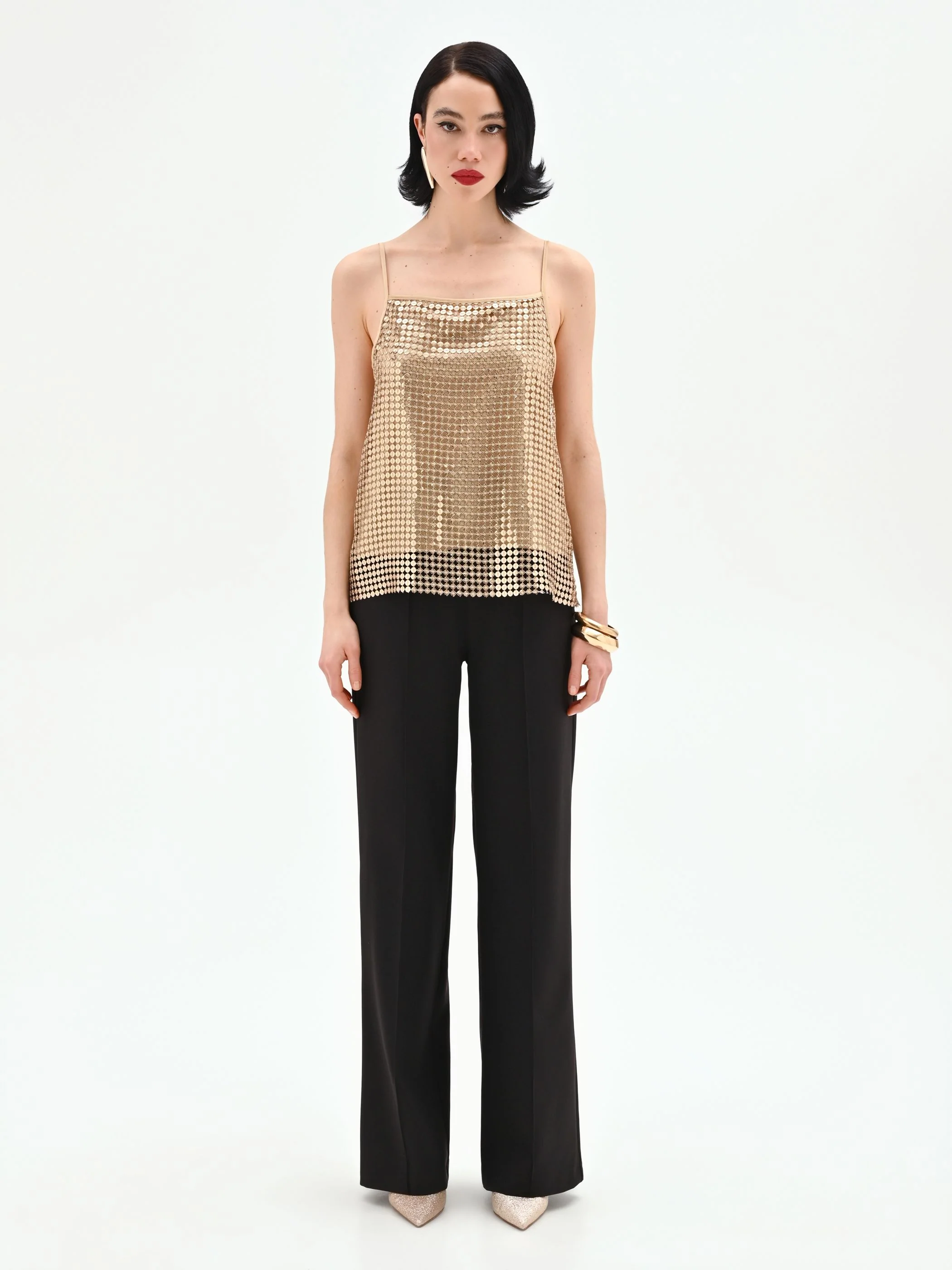 Top oro in maglia di paillettes - Image 2