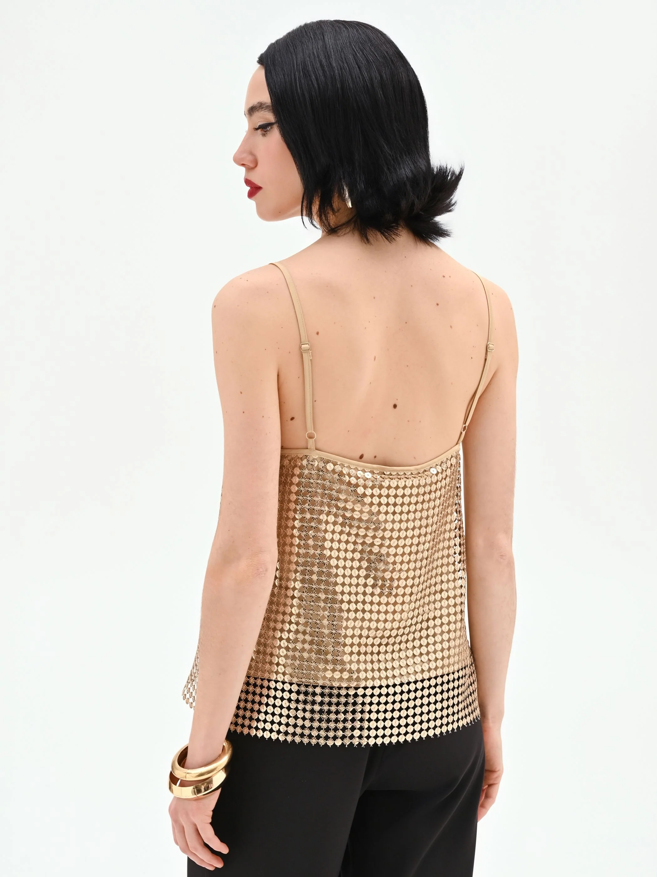 Top oro in maglia di paillettes - Image 3