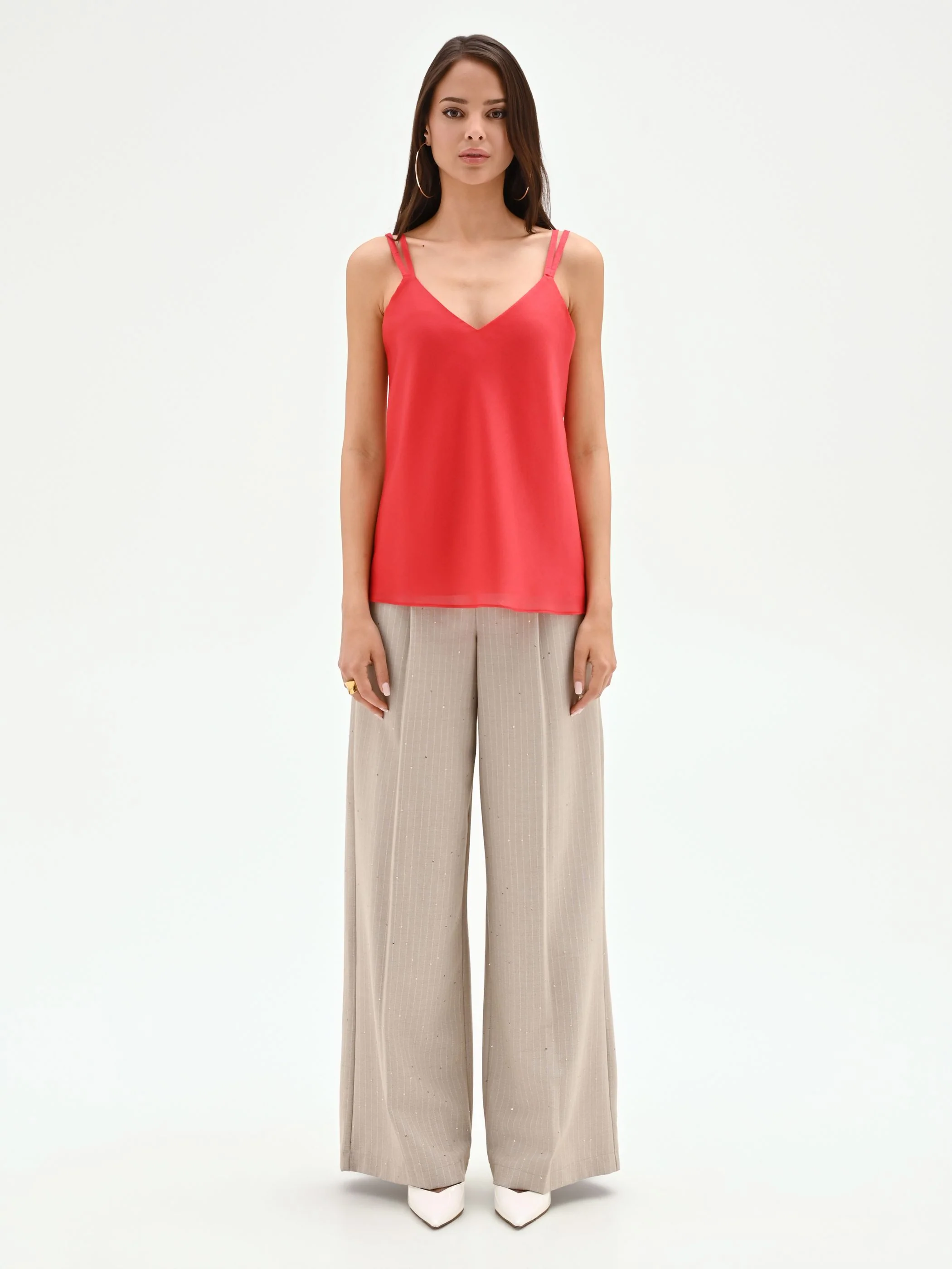 Top rosso fragola con doppie spalline - Image 2