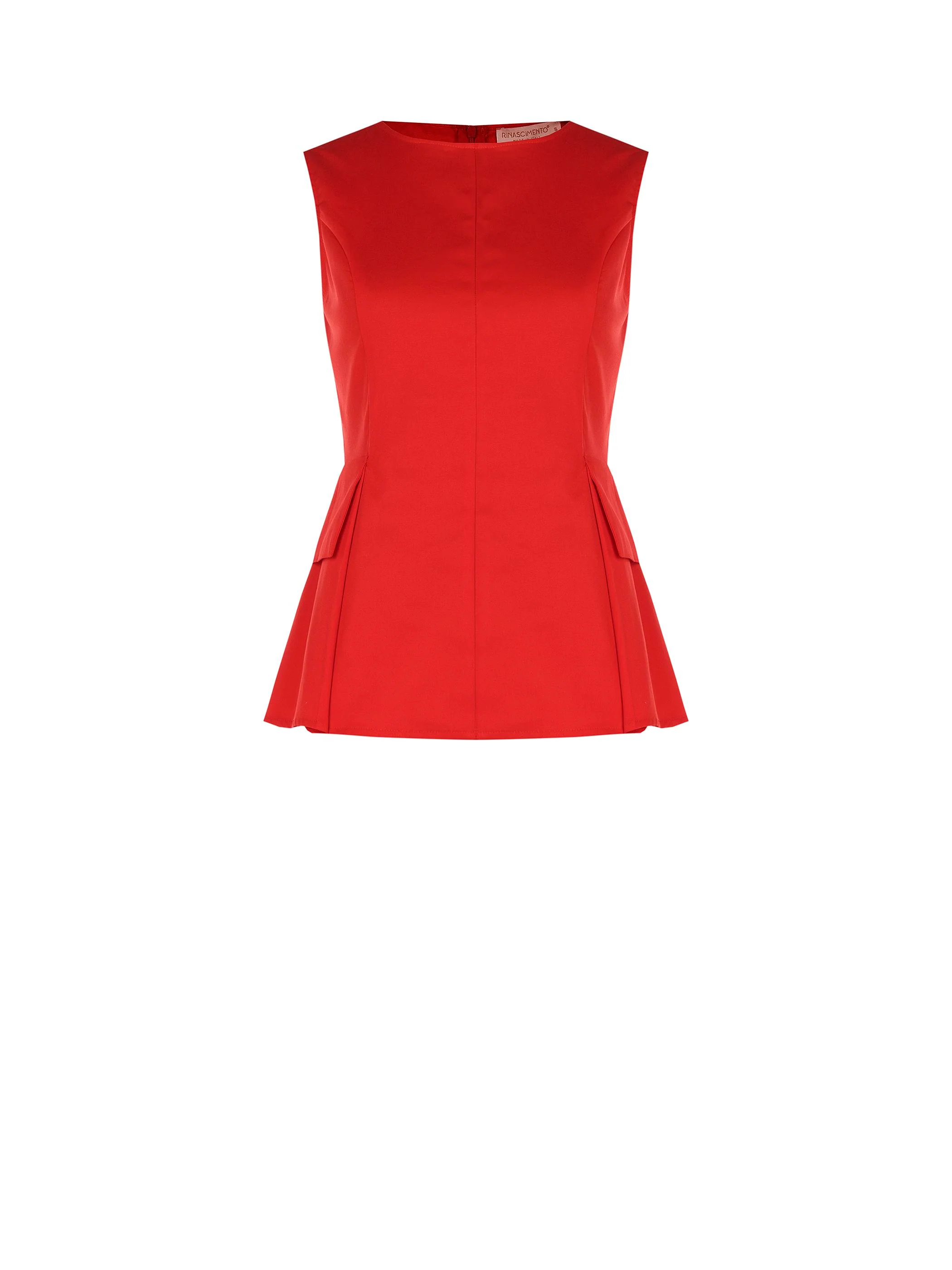 Top rosso in cotone con baschina - Image 6