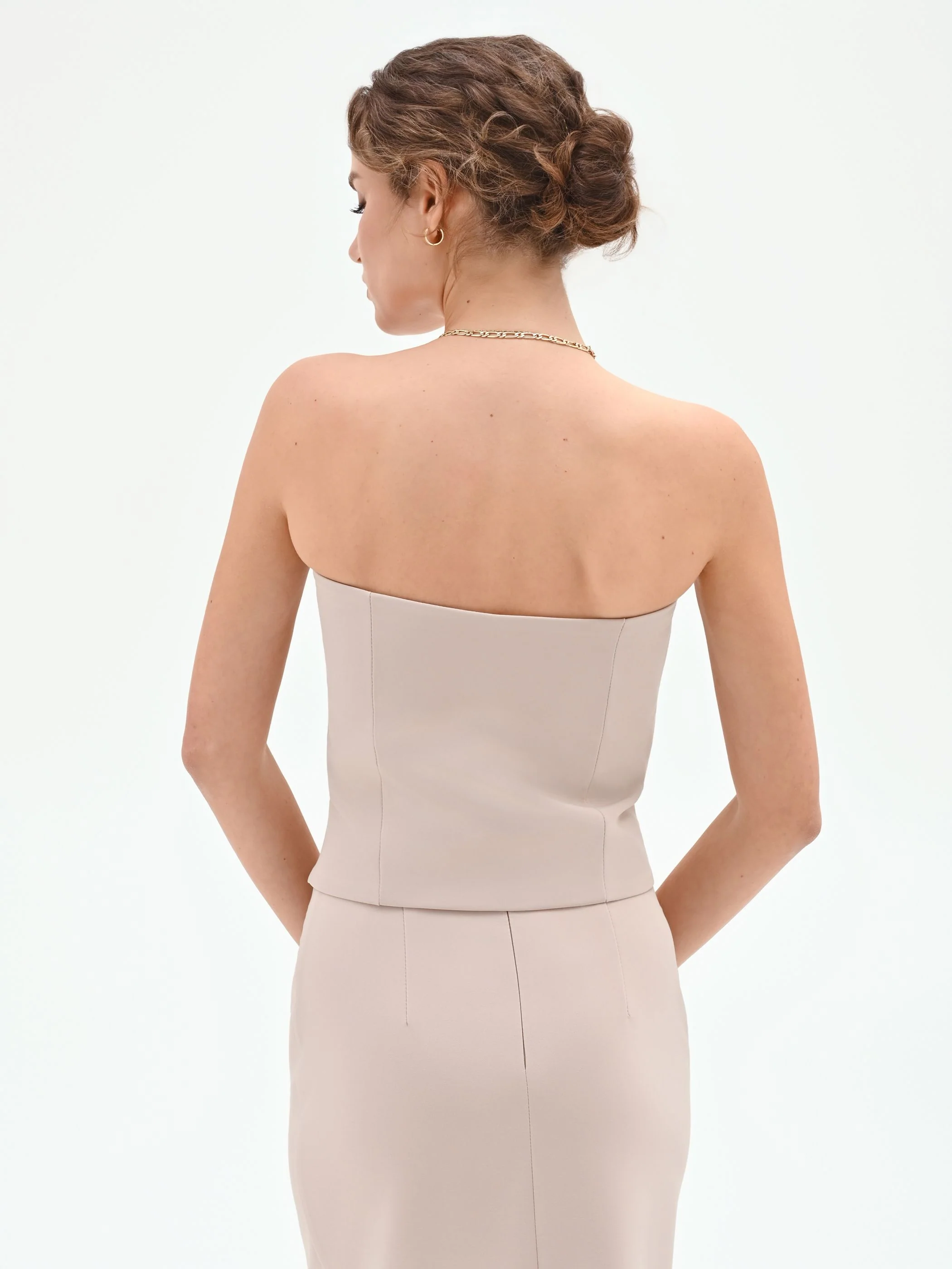 Top Studio beige a cuore con impunture - Image 2