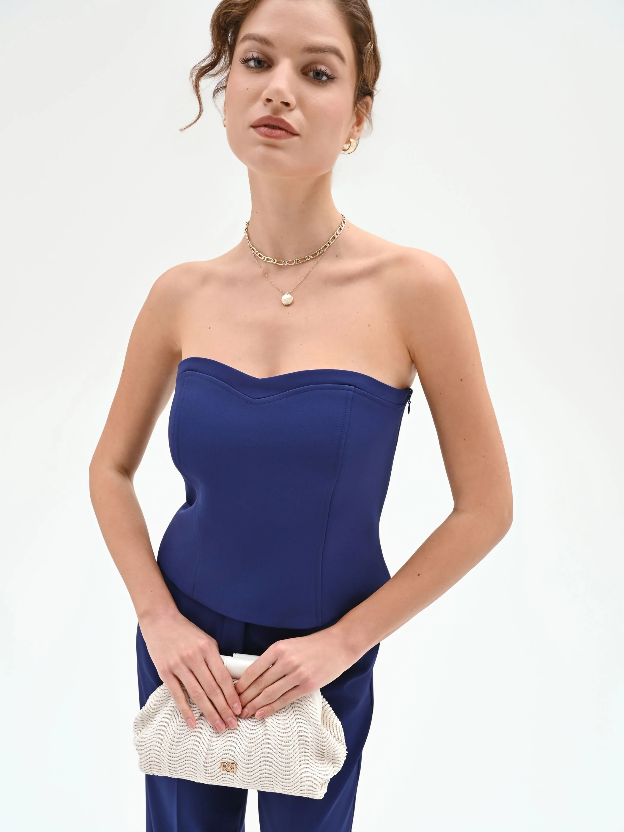Top Studio blu indaco a cuore con impunture - Image 6