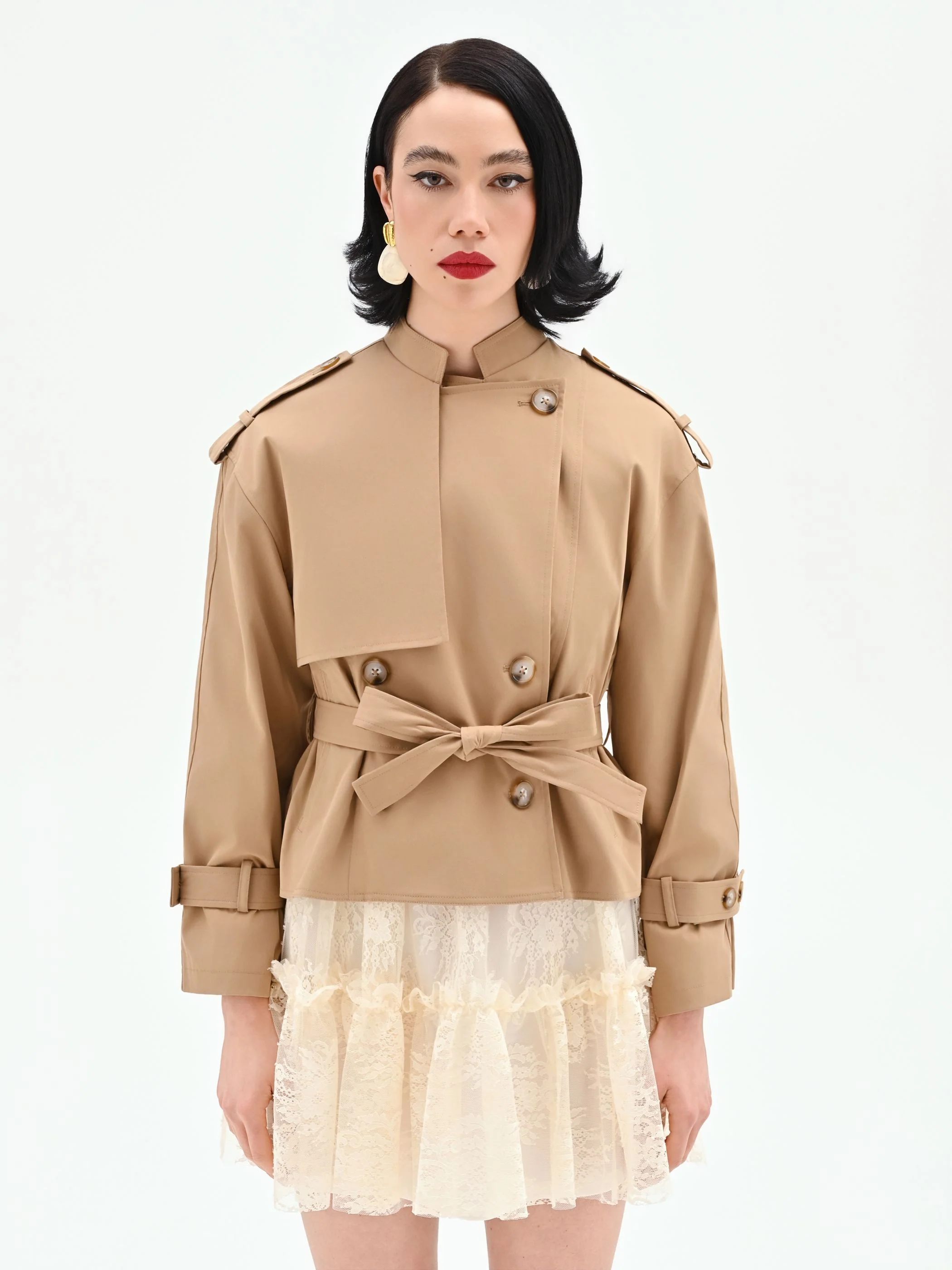 Trench corto over beige - Image 3