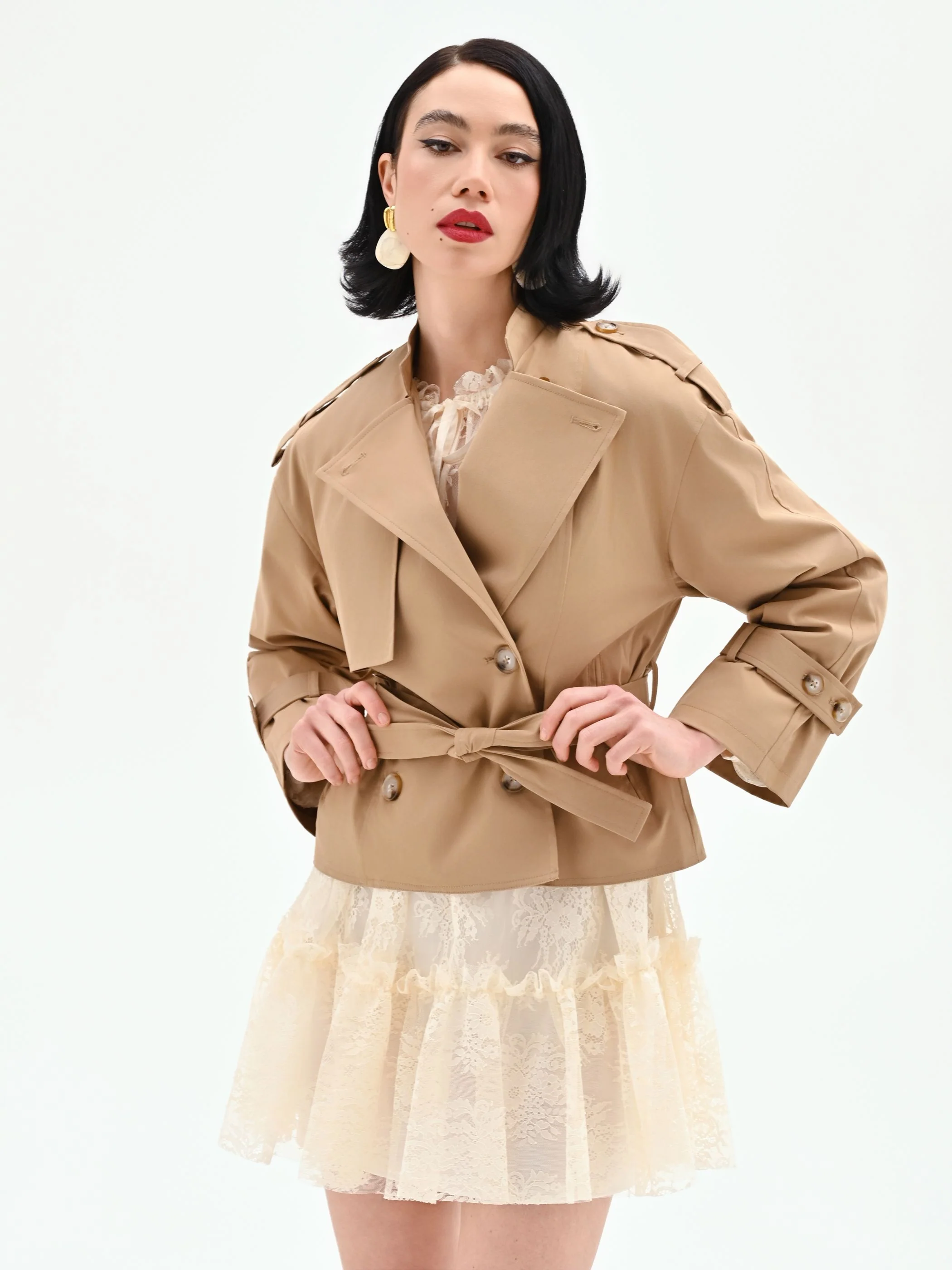 Trench corto over beige - Image 5