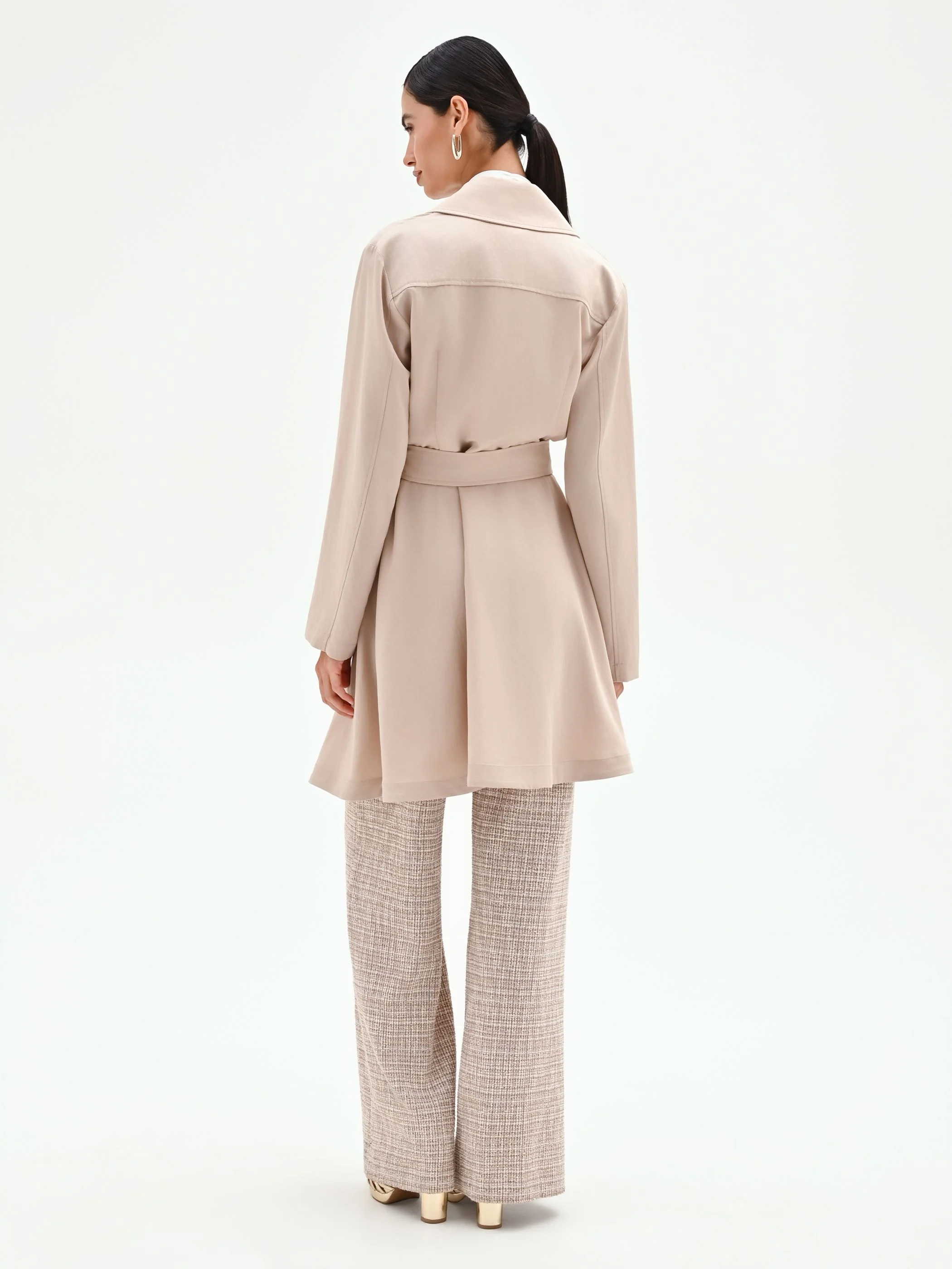 Trench doppiopetto tortora beige - Image 4